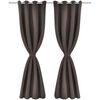 2 pcs Brown Blackout Curtains with Metal Rings 135 x 245 cm