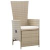 vidaXL Reclining Garden Chairs 2 pcs with Cushions Poly Rattan Beige