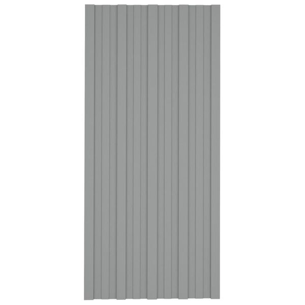 vidaXL Roof Panels 36 pcs Galvanised Steel Grey 100x45 cm