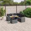 vidaXL 6 Piece Garden Sofa Set with Cushions Black Poly Rattan