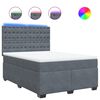 vidaXL Box Spring Bed with Mattress Dark Grey Double Velvet