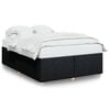 vidaXL Bed Frame without Mattress Black Queen Fabric
