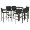 vidaXL 7 Piece Garden Bar Set Black Poly Rattan