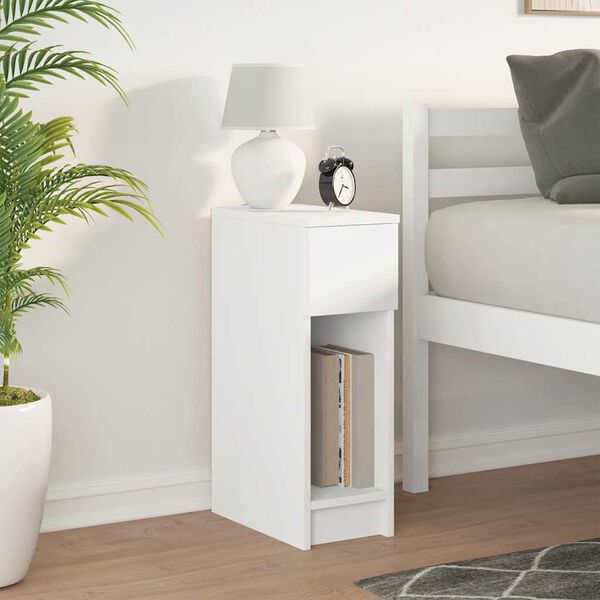 vidaXL Bedside Cabinet with Drawer White 20x36x60 cm