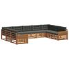 vidaXL Outdoor Sofa Set 9 pcs Natural and Anthracite Solid Acacia Wood