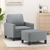vidaXL Sofa Chair with Footstool Light Grey 60 cm Fabric