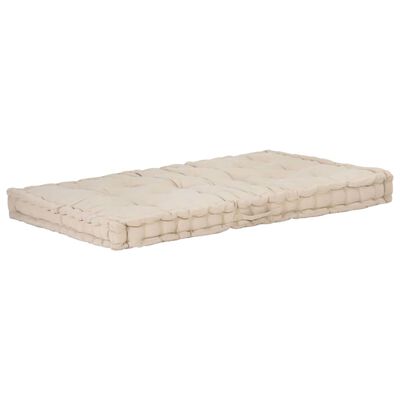 vidaXL Pallet Floor Cushion Cotton 120x80x10 cm Beige