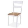 vidaXL Dining Set 5 Pieces MDF and Rubberwood White