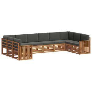 vidaXL Sectional Sofa Set with Cushion 10 pcs Natural and Anthracite