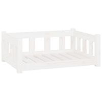 vidaXL Dog Bed White 75.5x55.5x28 cm Solid Wood Pine