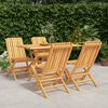 vidaXL 7 Piece Garden Dining Set Solid Wood Teak