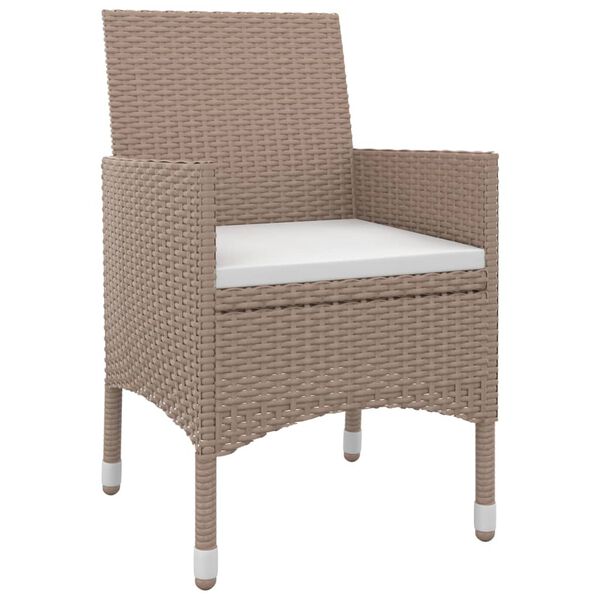 vidaXL 7 Piece Garden Dining Set with Cushions Poly Rattan and Glass