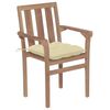 vidaXL Garden Chairs 2 pcs with Cream White Cushions Solid Teak Wood