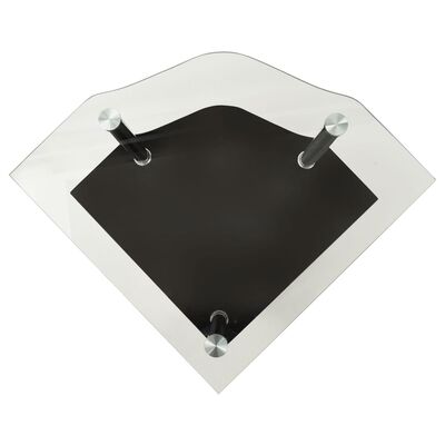 vidaXL 2-Tier Side Table Transparent & Black 38x38x50cm Tempered Glass