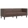 vidaXL Chesterfield Sofa 3-Seater Brown Faux Leather