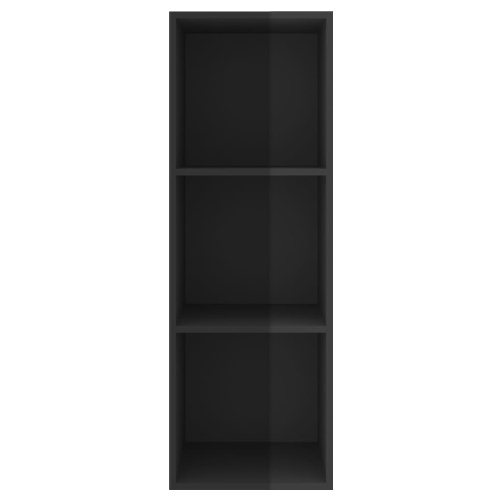 vidaXL Wall-mounted TV Cabinet High Gloss Black 37x37x107 cm Engineered Wood