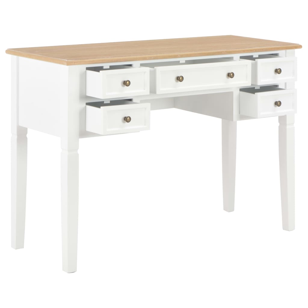 vidaXL Writing Desk White 109.5x45x77.5 cm Wood