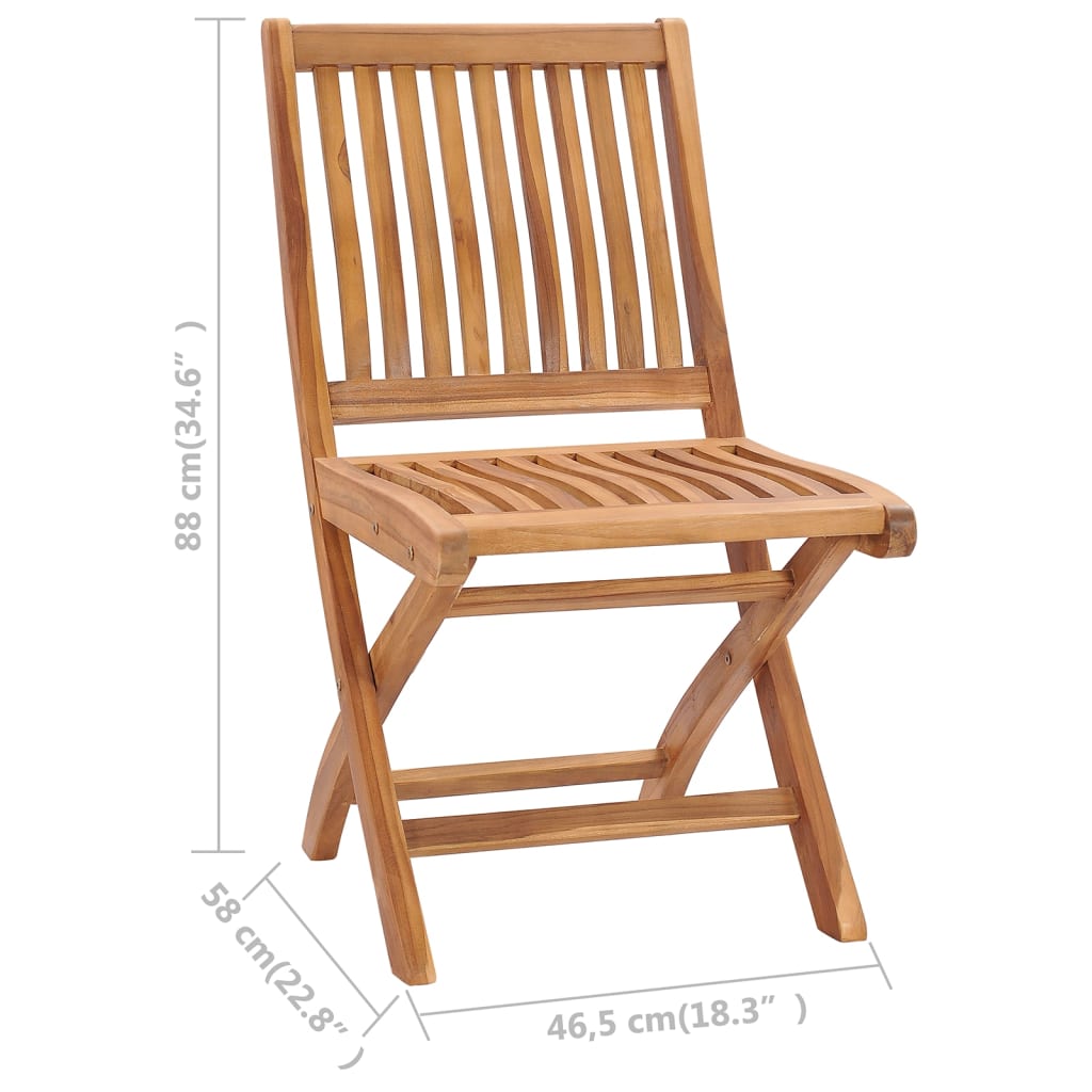 vidaXL Garden Chairs 2 pcs with Grey Cushions Solid Teak Wood