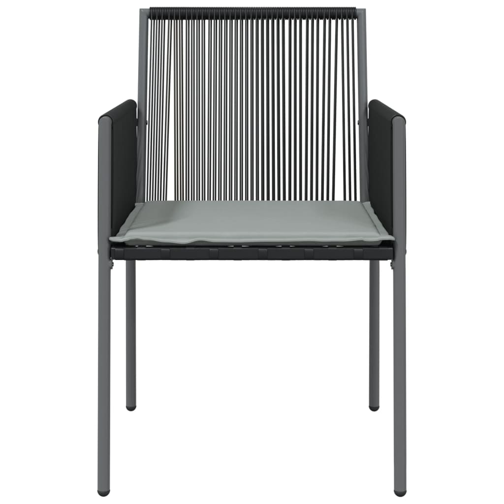 vidaXL Garden Chairs with Cushions 6 pcs Black 54x60.5x83.5 cm Poly Rattan