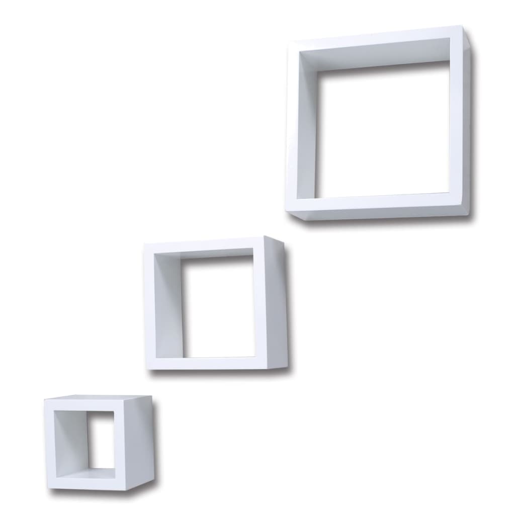 vidaXL Wall Cube Shelves 6 pcs White