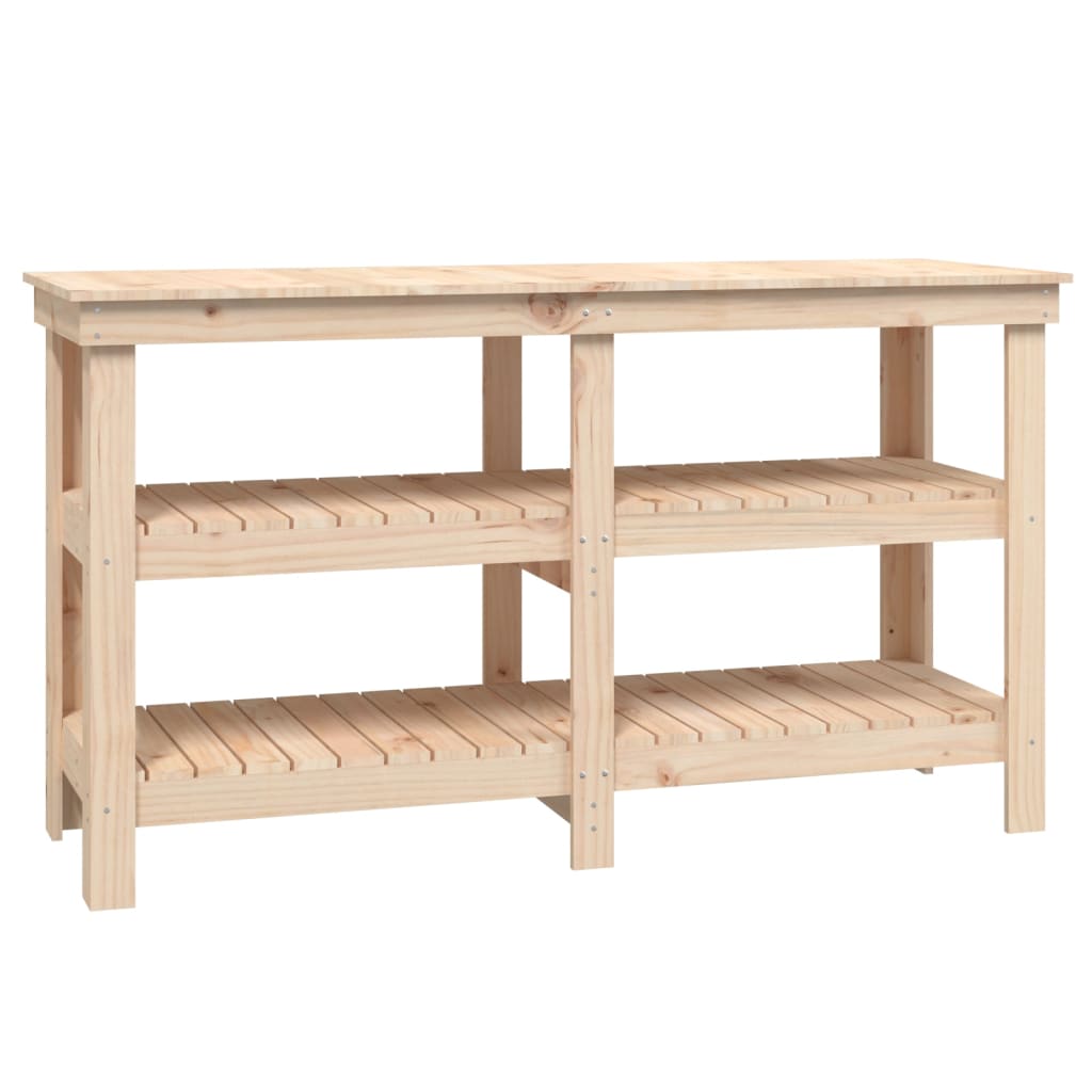 vidaXL Work Bench 142.5x50x80 cm Solid Wood Pine