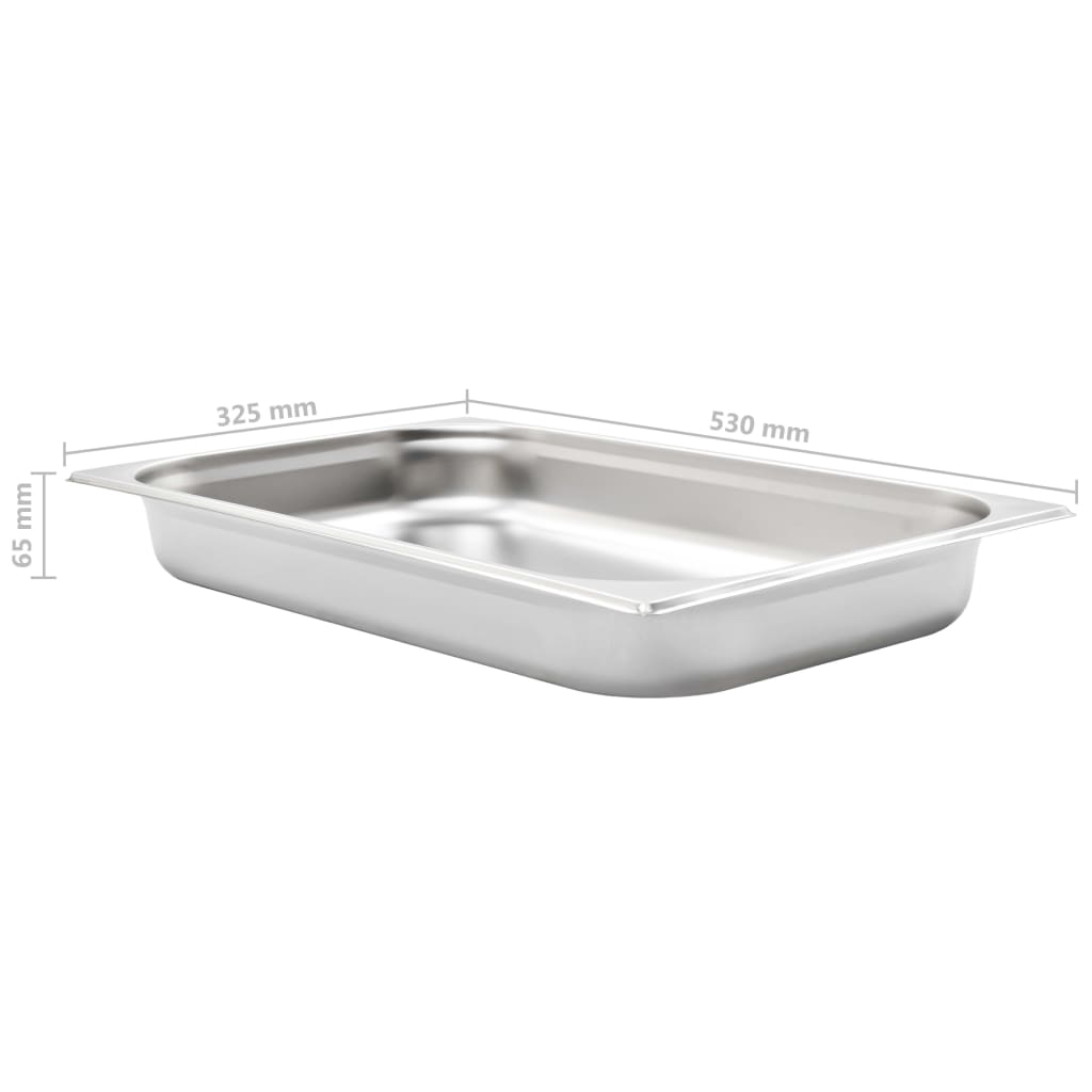vidaXL Gastronorm Containers 4 pcs GN 1/1 65 mm Stainless Steel