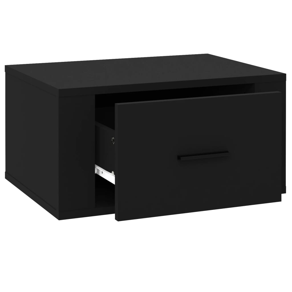 vidaXL Wall-mounted Bedside Cabinet Black 50x36x25 cm