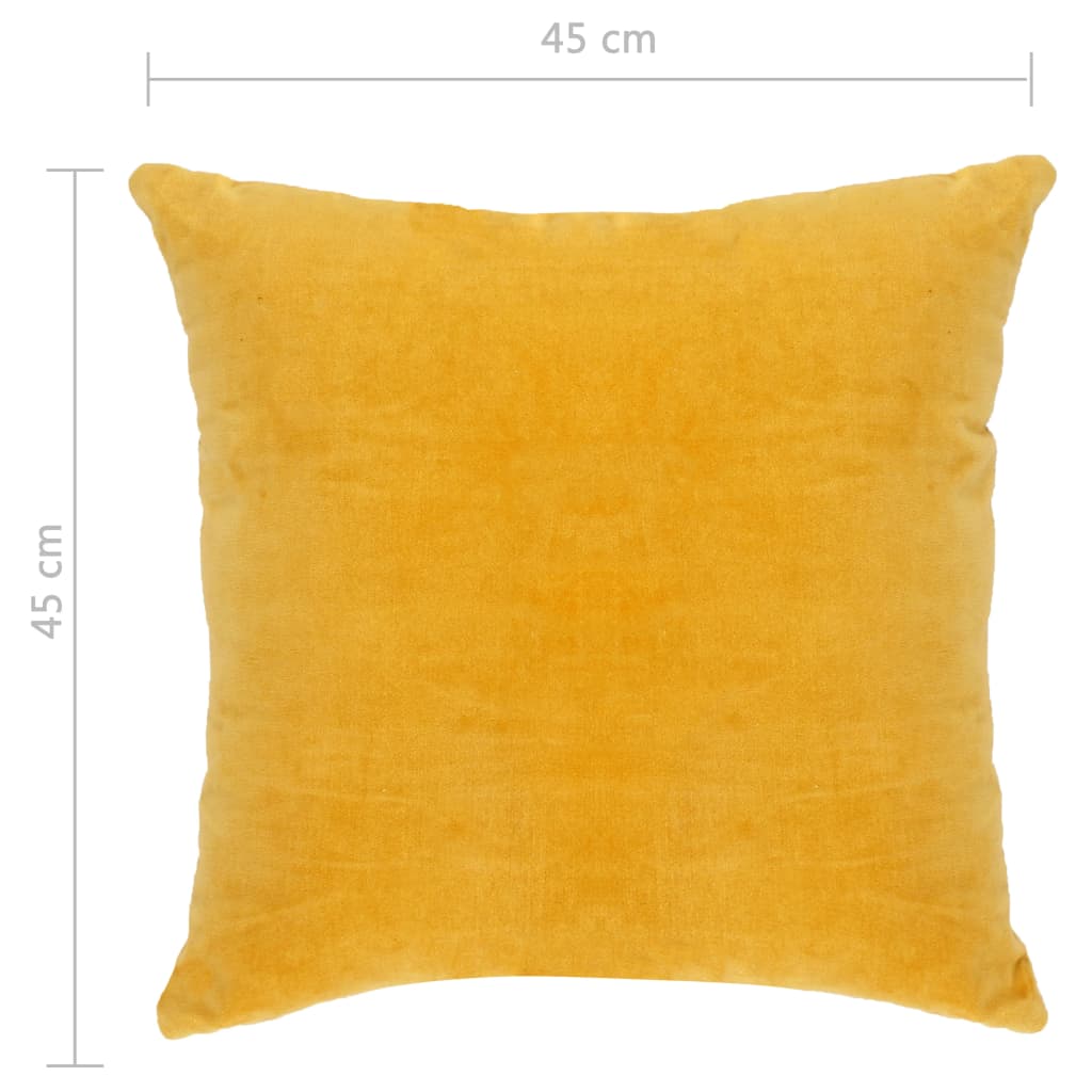 vidaXL Cushions Cotton Velvet 2 pcs 45x45 cm Yellow