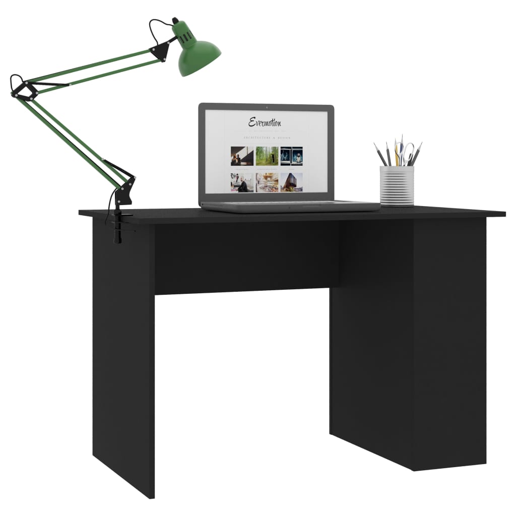 vidaXL Desk Black 110x60x73 cm Engineered Wood