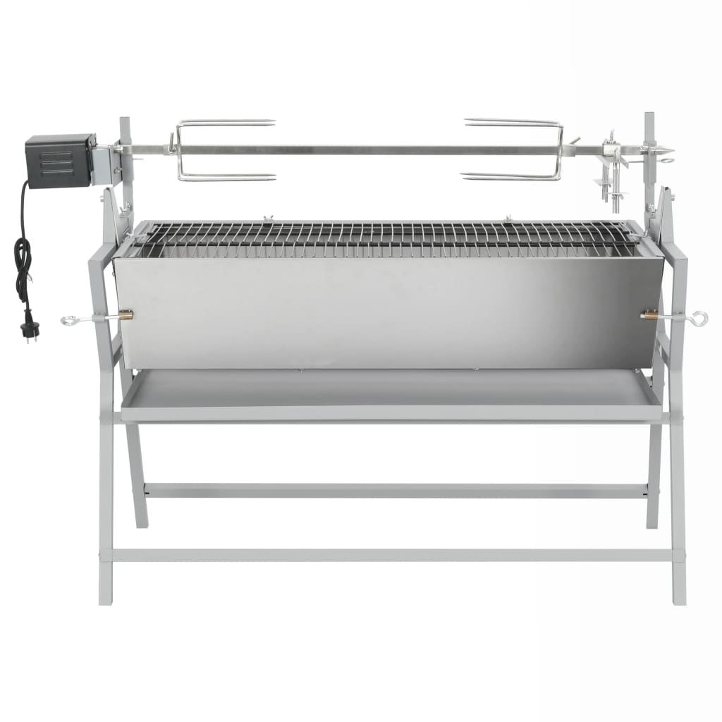 Iron and Stainless Steel BBQ Rotisserie Spit