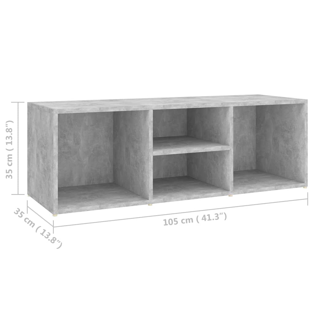 vidaXL Shoe Storage Bench Concrete Grey 105x35x35 cm Engineered Wood