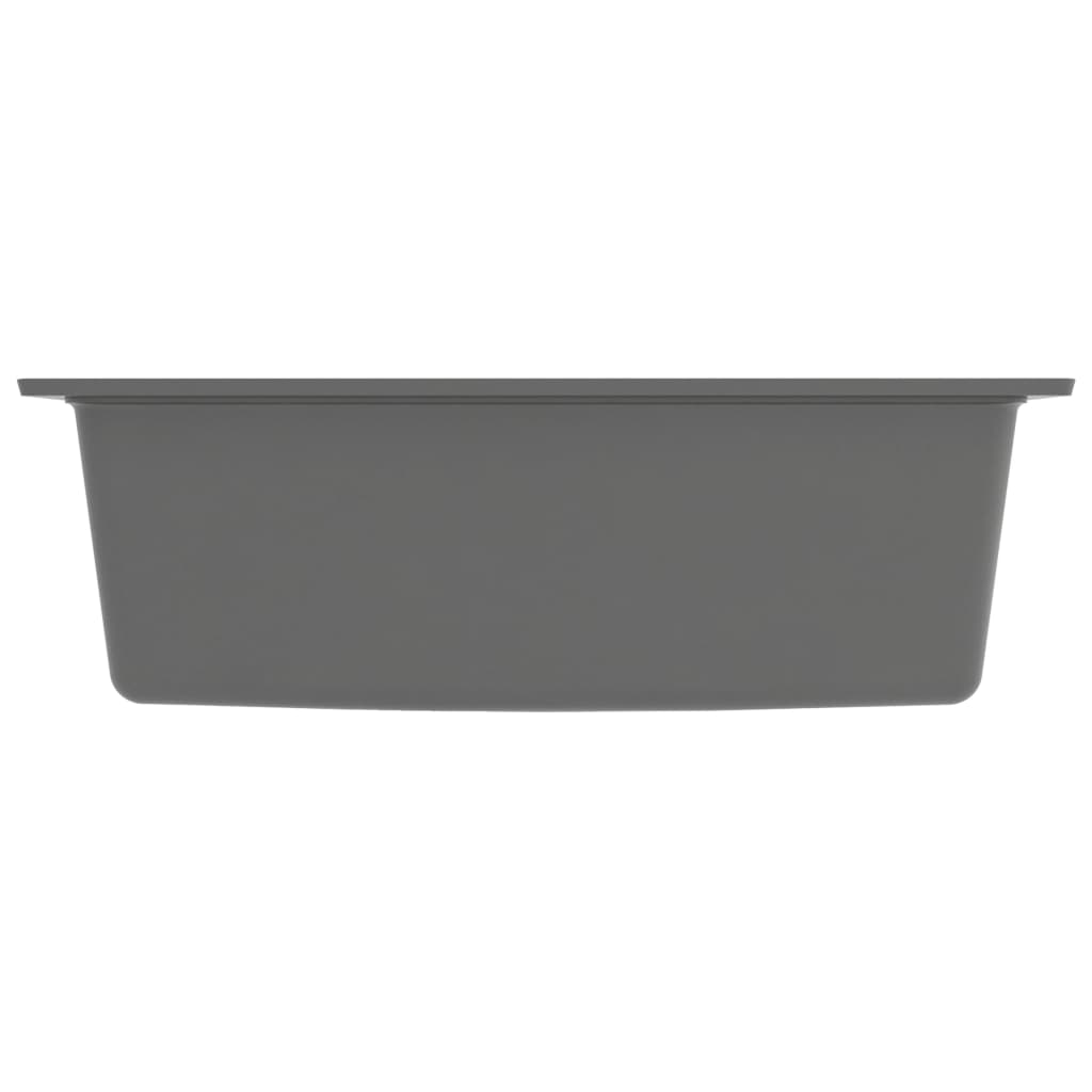 vidaXL Kitchen Sink with Overflow Hole Grey Granite