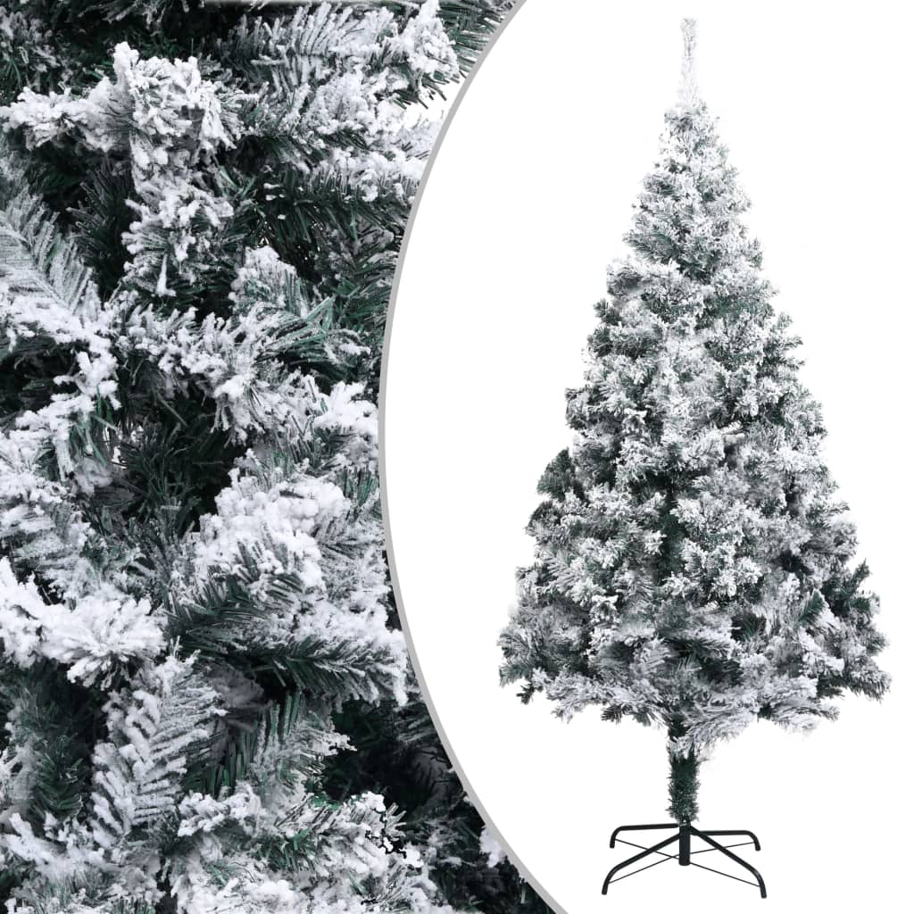 vidaXL Artificial Christmas Tree LEDs&Ball Set&Flocked Snow Green 400cm