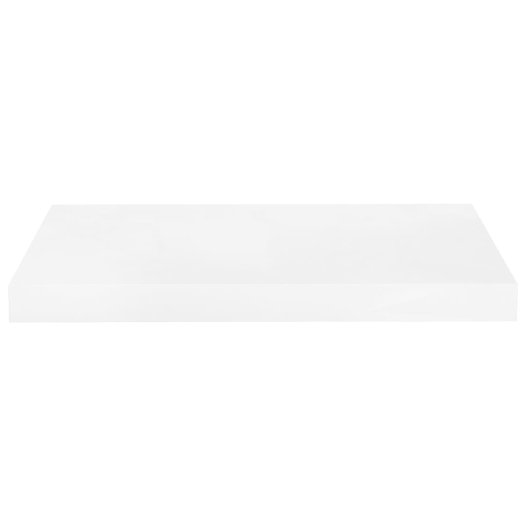 vidaXL Floating Wall Shelf High Gloss White 50x23x3.8 cm MDF