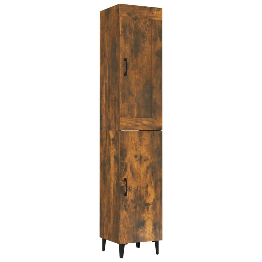 vidaXL Highboard Smoked Oak 35x34x180 cm Engineered Wood