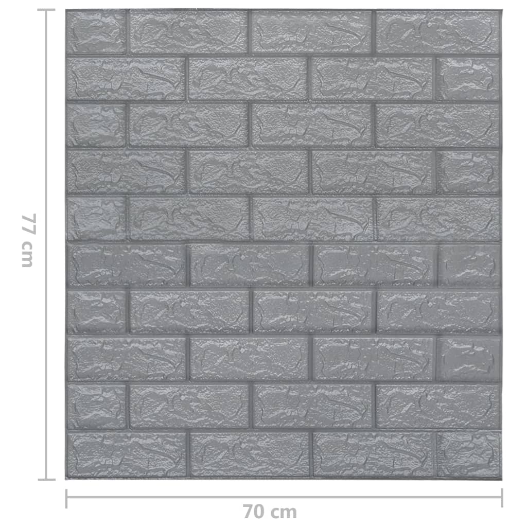 vidaXL 3D Wallpaper Bricks Self-adhesive 10 pcs Anthracite