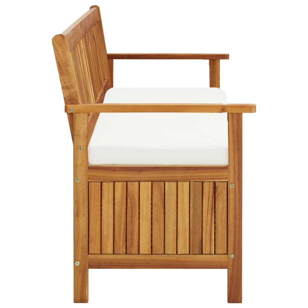 vidaXL Storage Bench with Cushion 170 cm Solid Acacia Wood