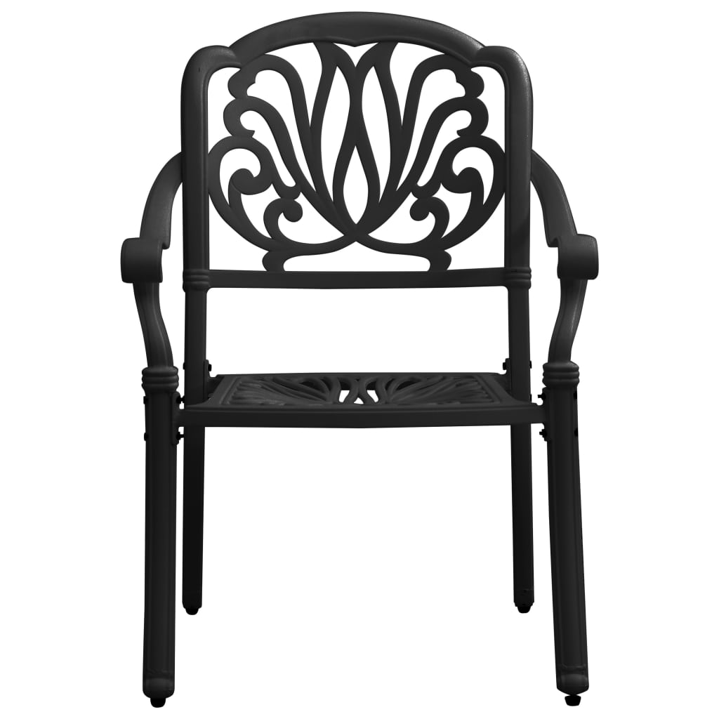 vidaXL Garden Chairs 2 pcs Cast Aluminium Black