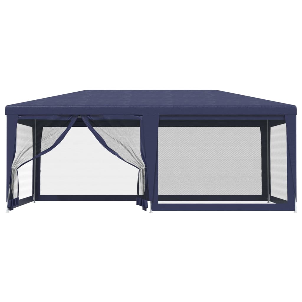 vidaXL Party Tent with 6 Mesh Sidewalls Blue 6x4 m HDPE