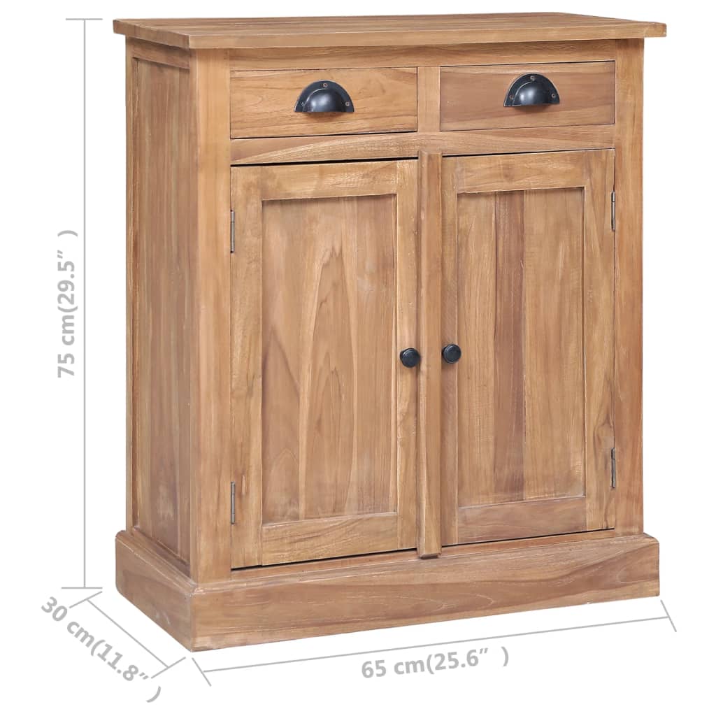 vidaXL Side Cabinet 65x30x75 cm Solid Teak