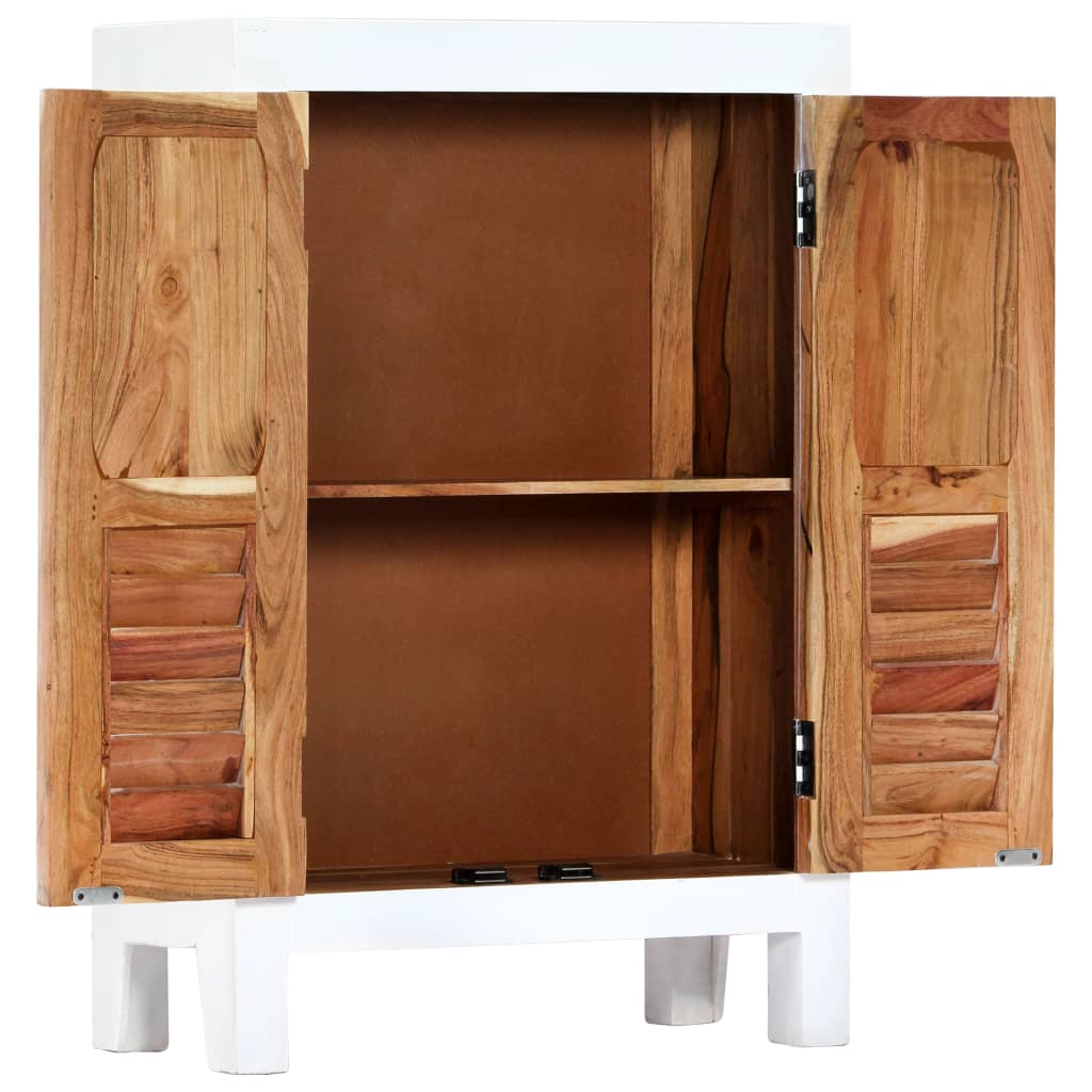 vidaXL Carved Sideboard White 60x30x89 cm Solid Mango Wood