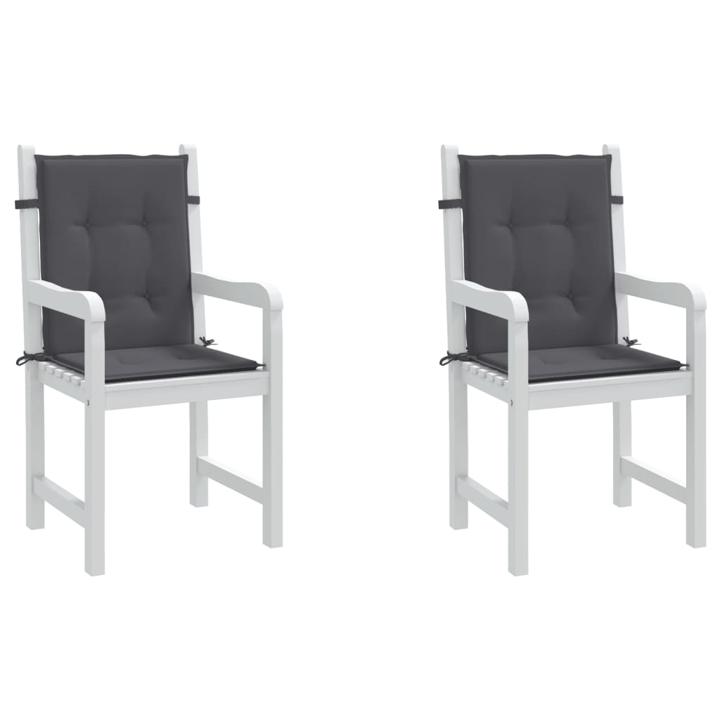 vidaXL Garden Lowback Chair Cushions 2 pcs Anthracite Oxford Fabric