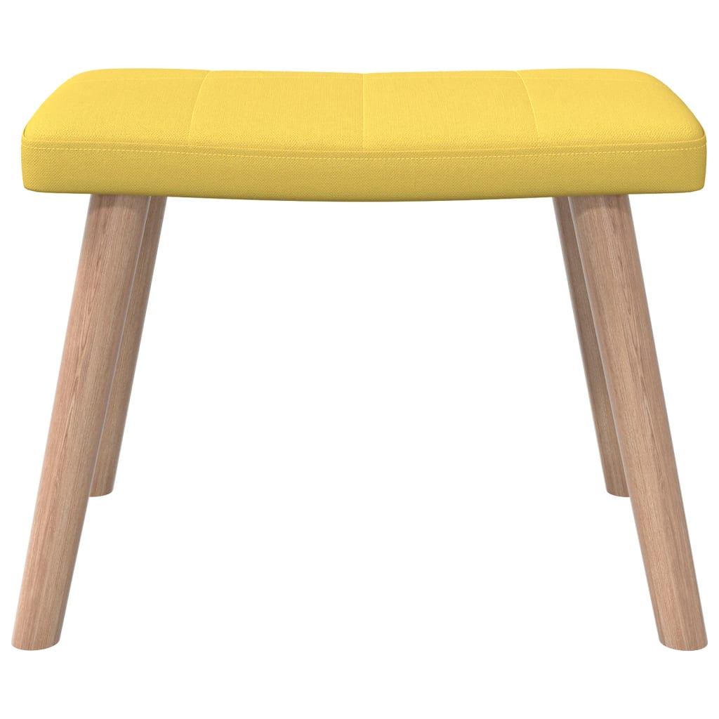 vidaXL Relaxing Chair with a Stool Mustard Yellow Fabric