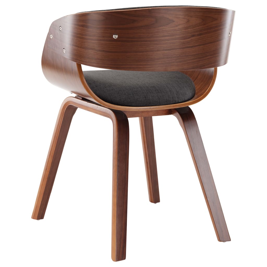 vidaXL Dining Chairs 2 pcs Grey Bent Wood and Fabric