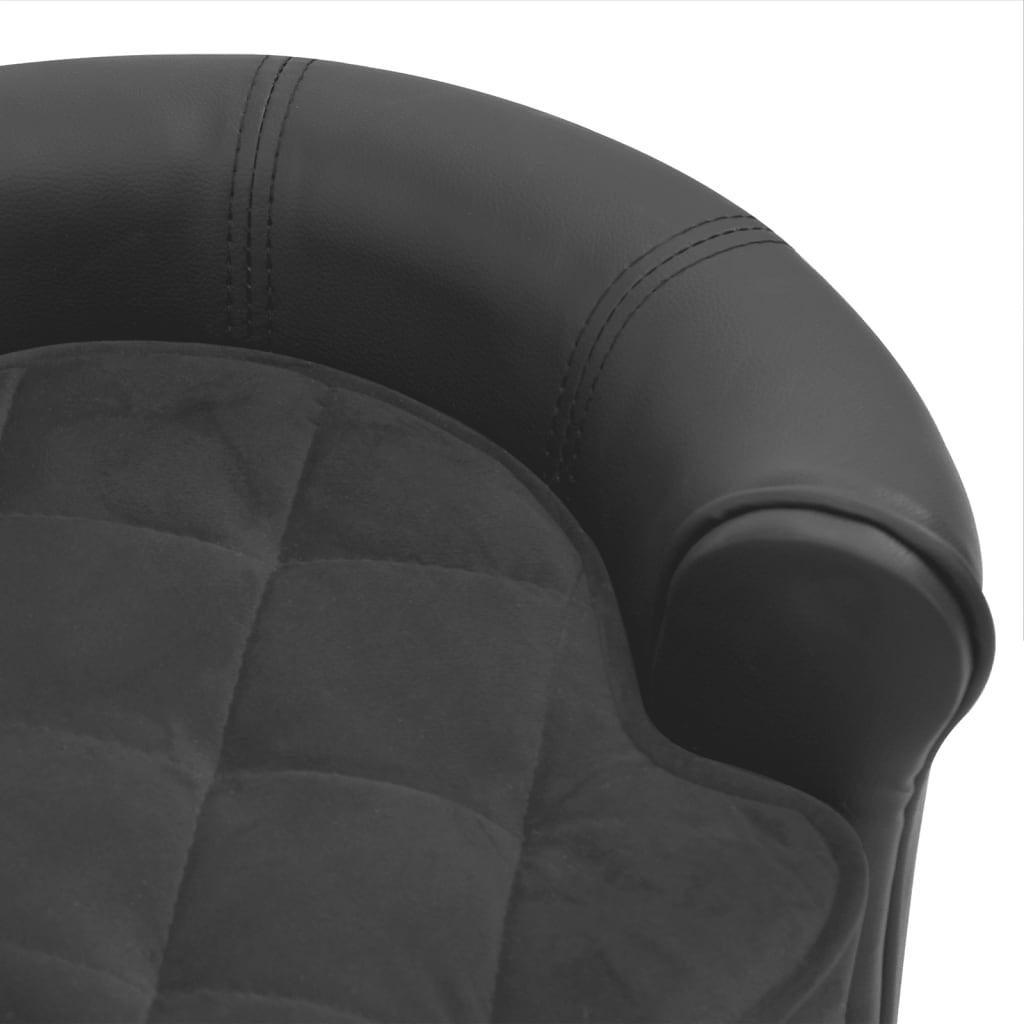 vidaXL Dog Sofa Dark Grey 48x48x32 cm Plush and Faux Leather