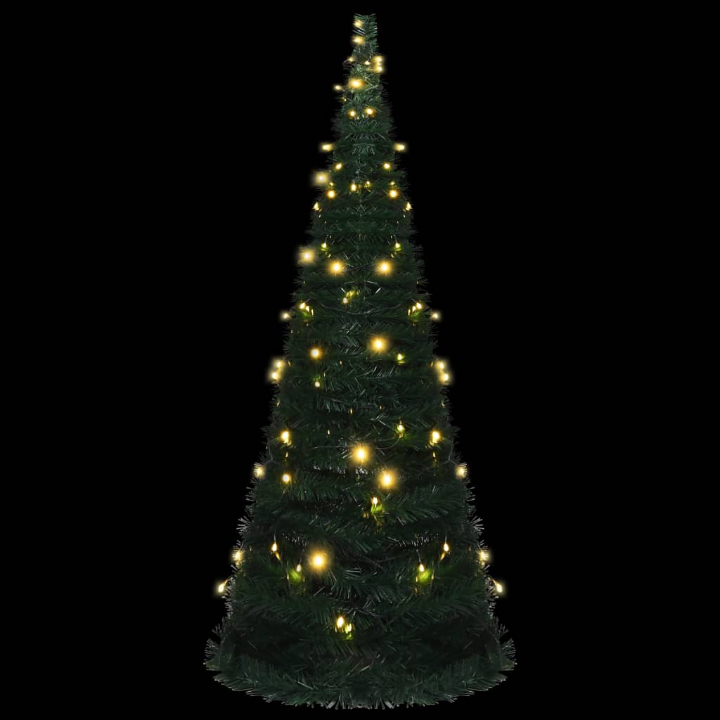 vidaXL Pop-up String Artificial Pre-lit Christmas Tree Green 210 cm