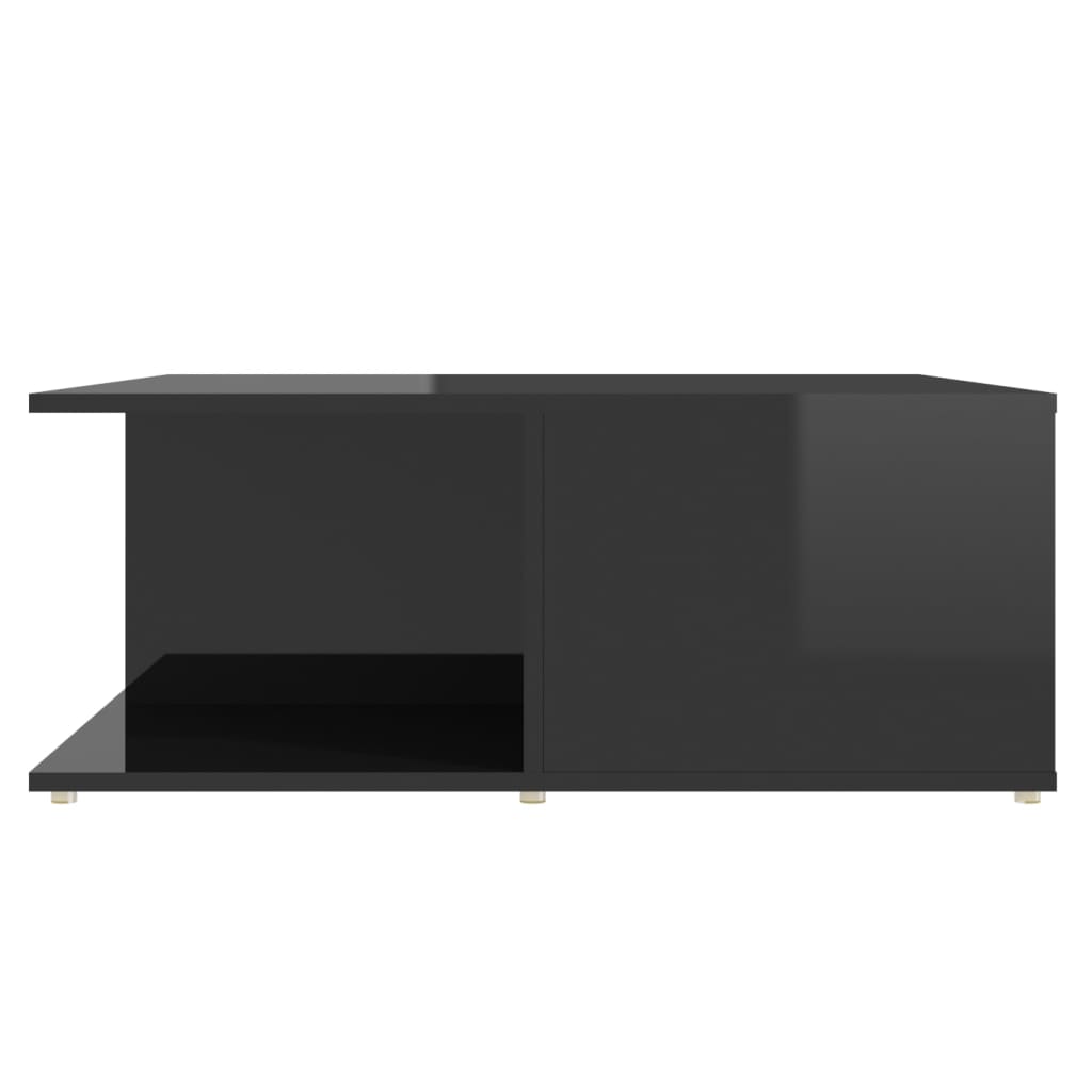 vidaXL Coffee Table High Gloss Black 80x80x31 cm Engineered Wood
