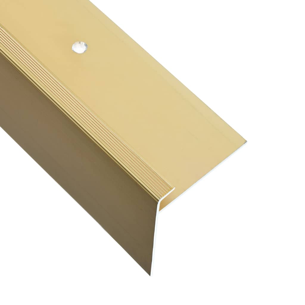 vidaXL F-shape Stair Nosings 15 pcs Aluminium 134 cm Gold