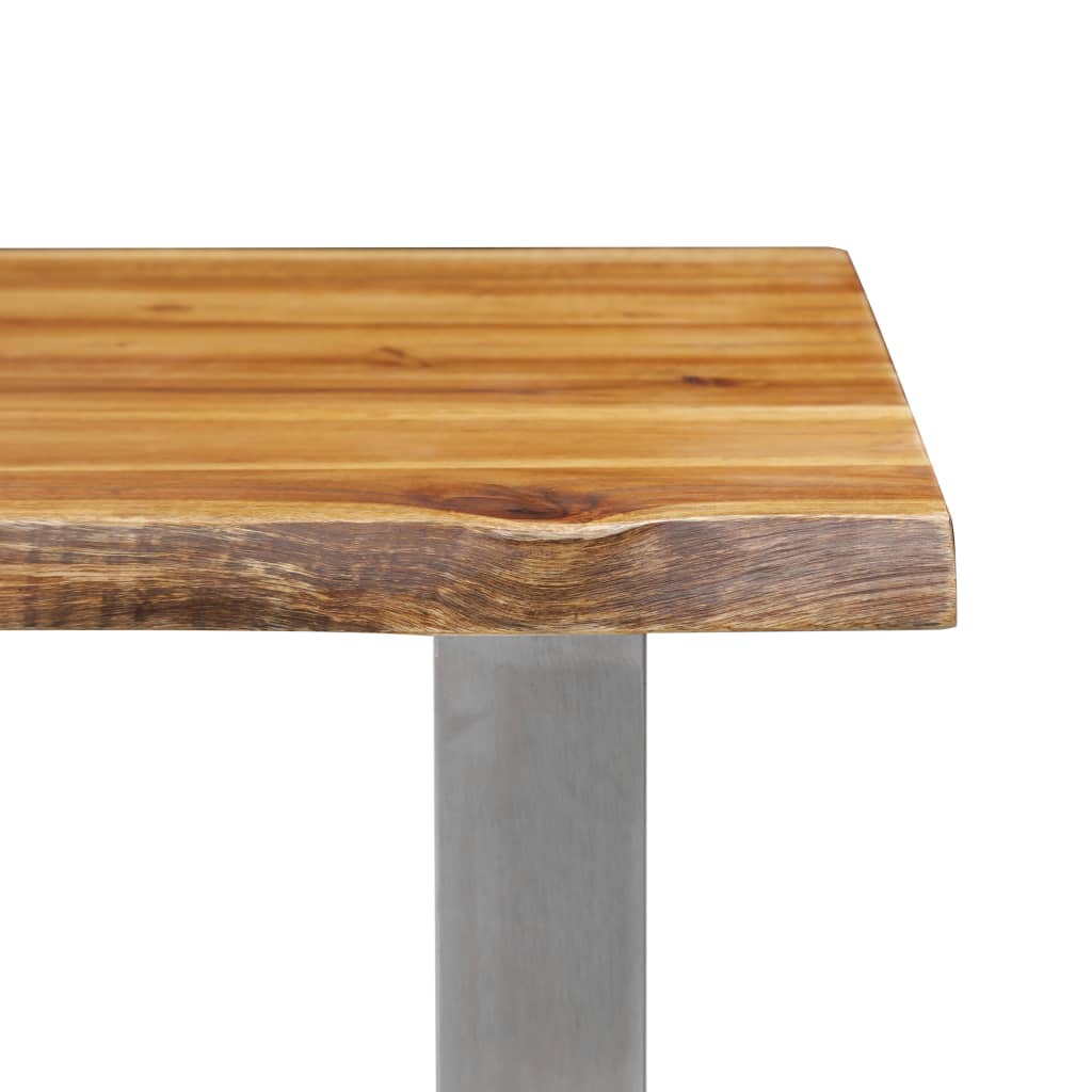 vidaXL Bench 140 cm Solid Acacia Wood and Stainless Steel