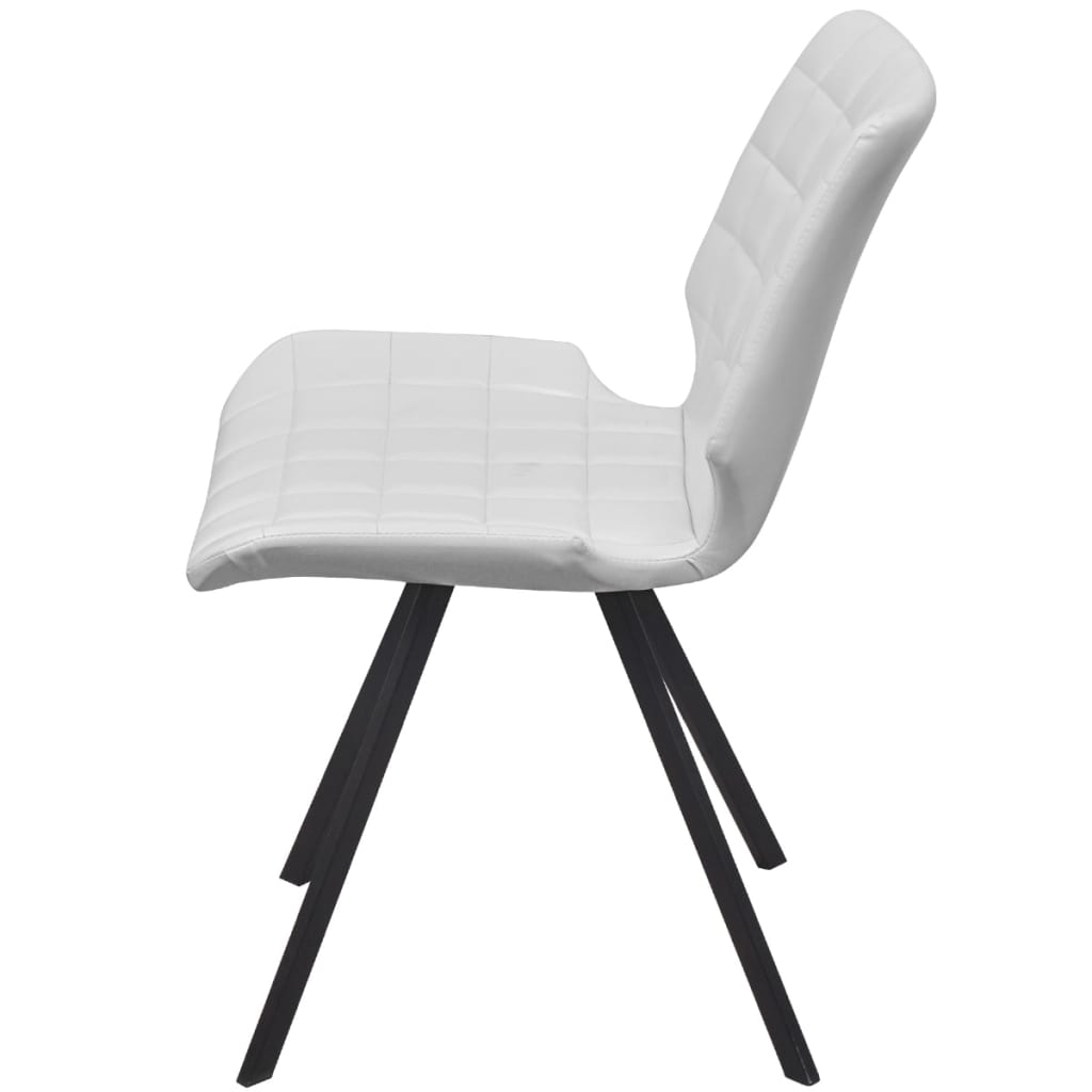 vidaXL Dining Chair Artificial Leather 2 pcs White